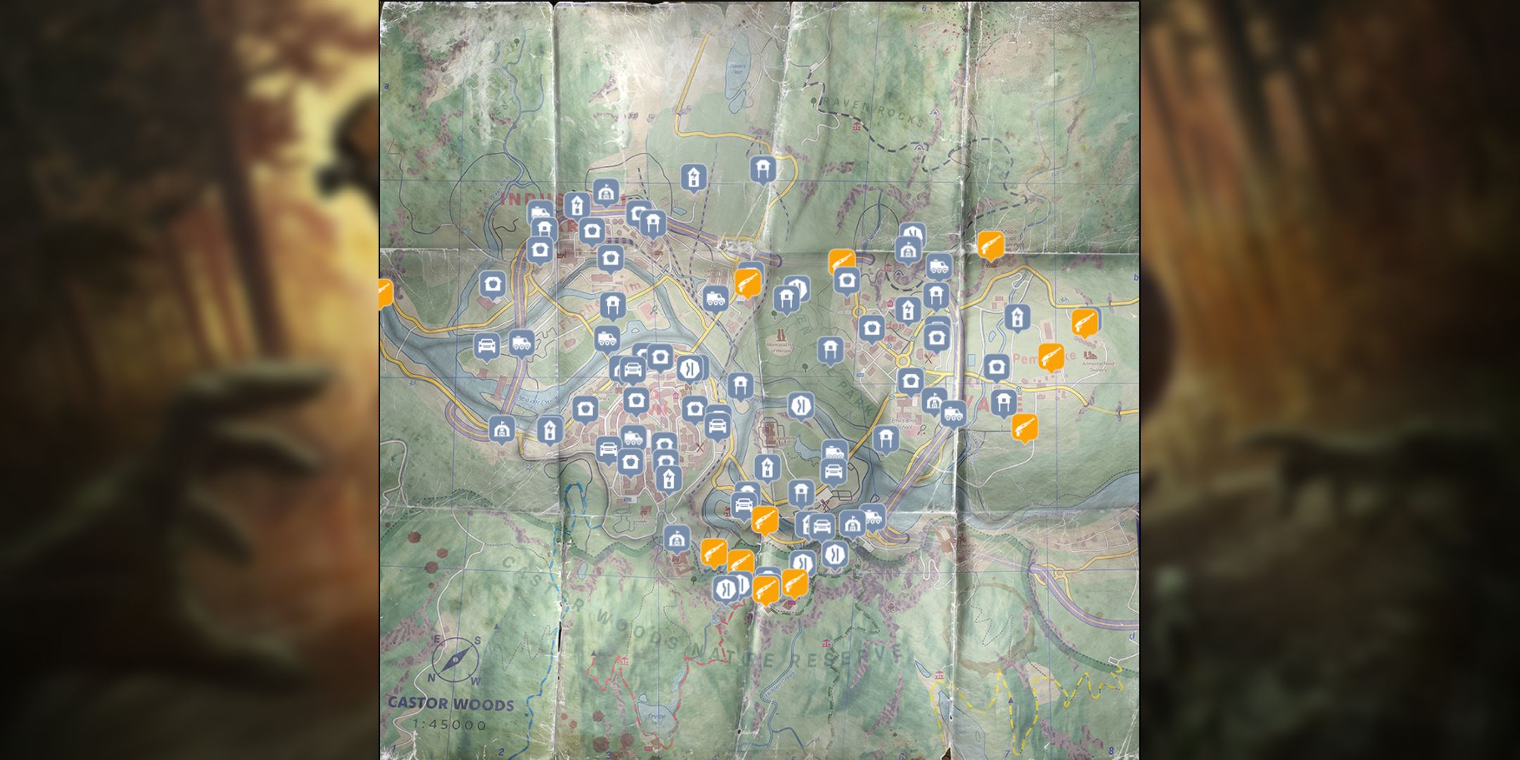 Luz moribunda: la bestia - mapa interactivo (bosques de ricino)