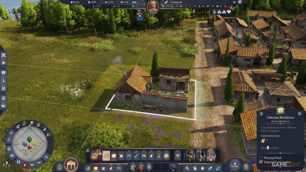 Cómo rotar edificios y demolerlos en Anno 117 Pax Romana