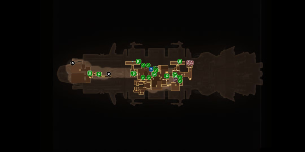 Mapa interactivo de reclamo undisuped de ACS de Outer Worlds 2