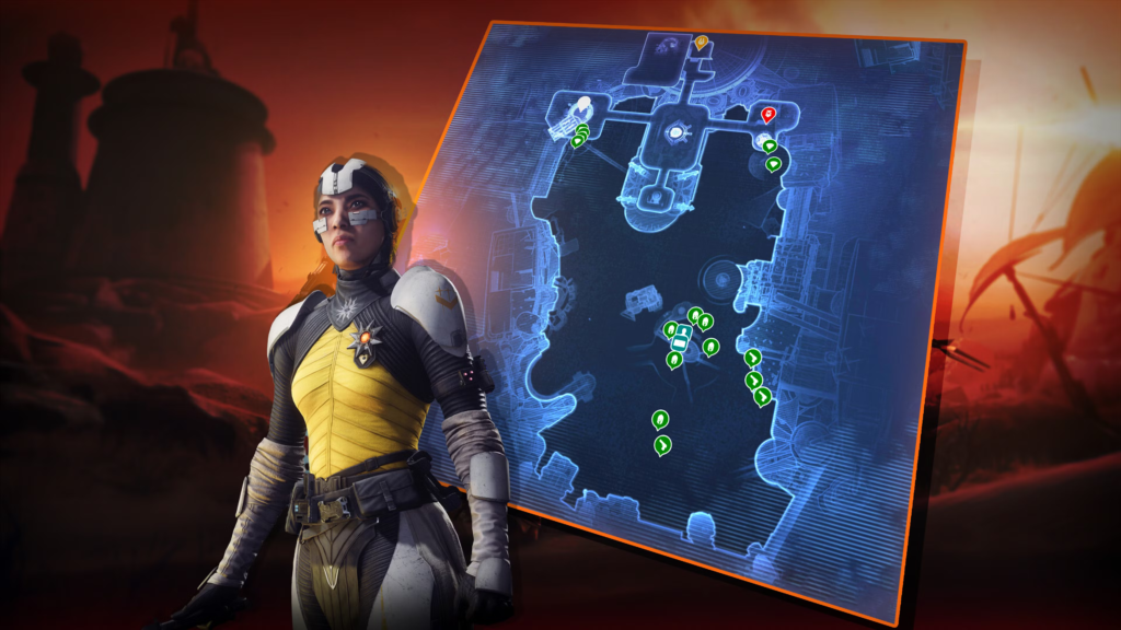 Mapa interactivo del puesto avanzado de Tharsis de Destiny 2