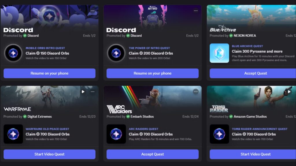 Todas las misiones de Discord Orbs (y cómo completarlas)