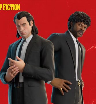 Exhibición de máscaras y artículos cosméticos de Fortnite x Pulp Fiction