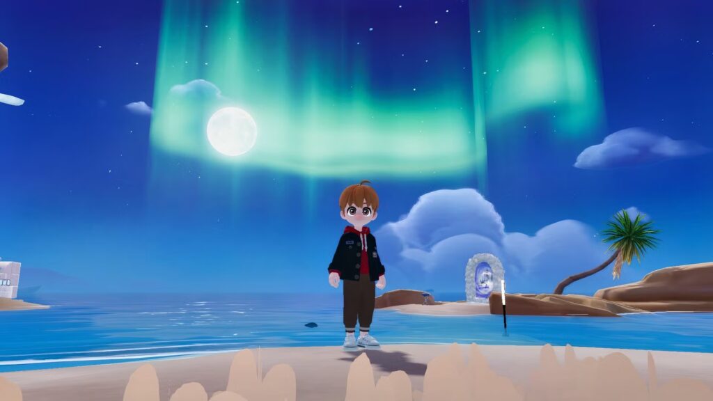 Dónde ver la aurora boreal en Heartopia