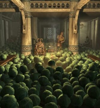 El jugador de Skyrim crea un ascensor usando un repollo