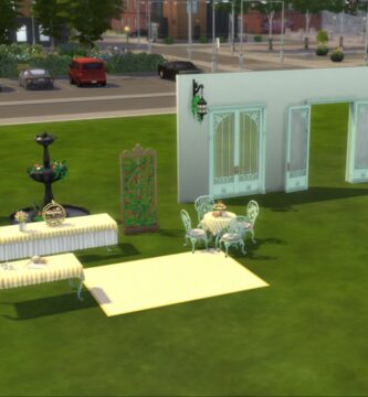 Todos los elementos del modo Construcción en el kit Solarium de la hora del té de Los Sims 4
