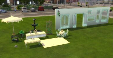 Todos los elementos del modo Construcción en el kit Solarium de la hora del té de Los Sims 4