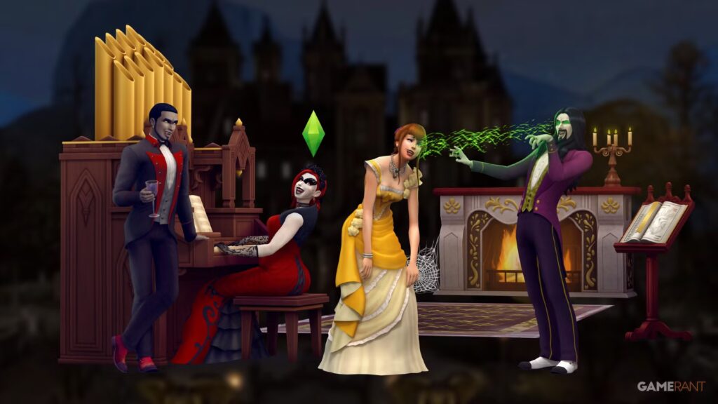 El jugador de Sims 4 construye un enorme castillo de vampiros gótico sin utilizar ningún contenido personalizado