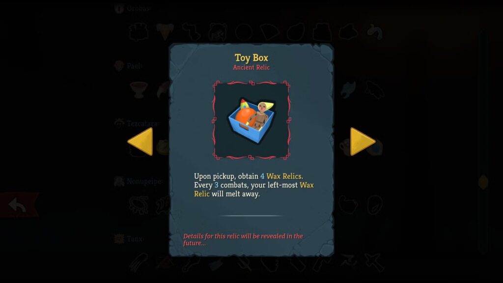 ¿Cómo funcionan las reliquias de cera (caja de juguetes) en Slay the Spire 2?