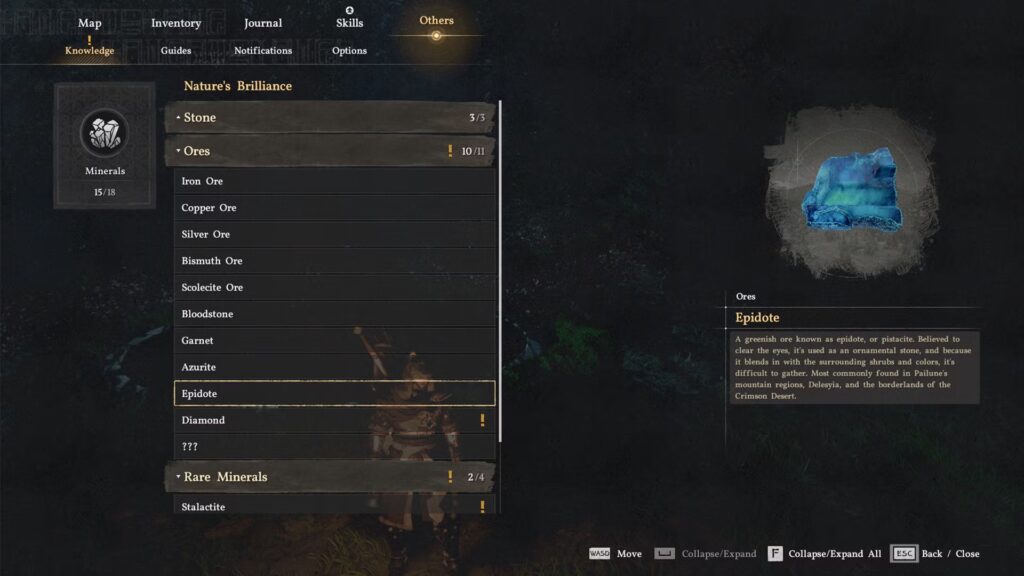 Cómo conseguir epidota en el desierto carmesí