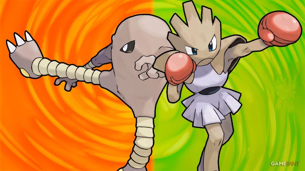 Hitmonlee vs Hitmonchan en Pokémon Rojo Fuego y Verde Hoja