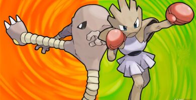 Hitmonlee vs Hitmonchan en Pokémon Rojo Fuego y Verde Hoja