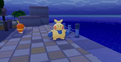 Pokémon arrasador de playa desolada en Pokopia