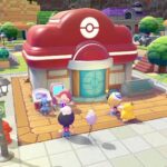 El jugador de Pokémon Pokopia crea una tienda Pokémon Center en el juego