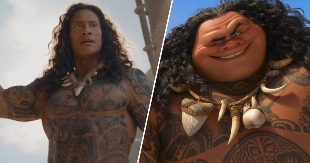 Primer vistazo a Dwayne Johnson como Maui en el tráiler de acción en vivo de Moana