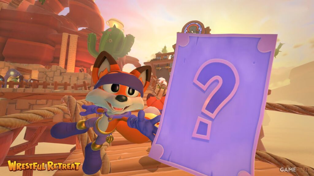 Todas las cartas y páginas ocultas de Wrestful Retreat en New Super Lucky's Tale