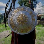 Ubicación del escudo antiguo en el desierto carmesí