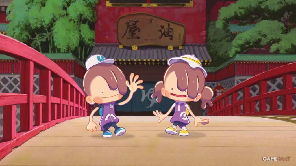 El jugador de Pokopia construye una casa de baños de El viaje de Chihiro