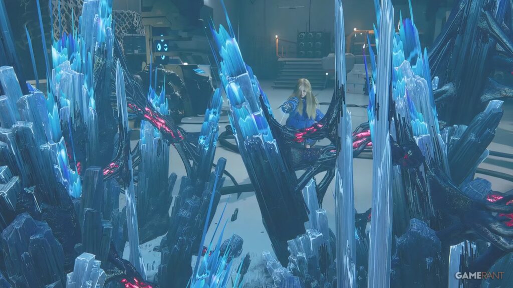 Cómo romper rocas de cristal brillantes azules y rojas en Pragmata