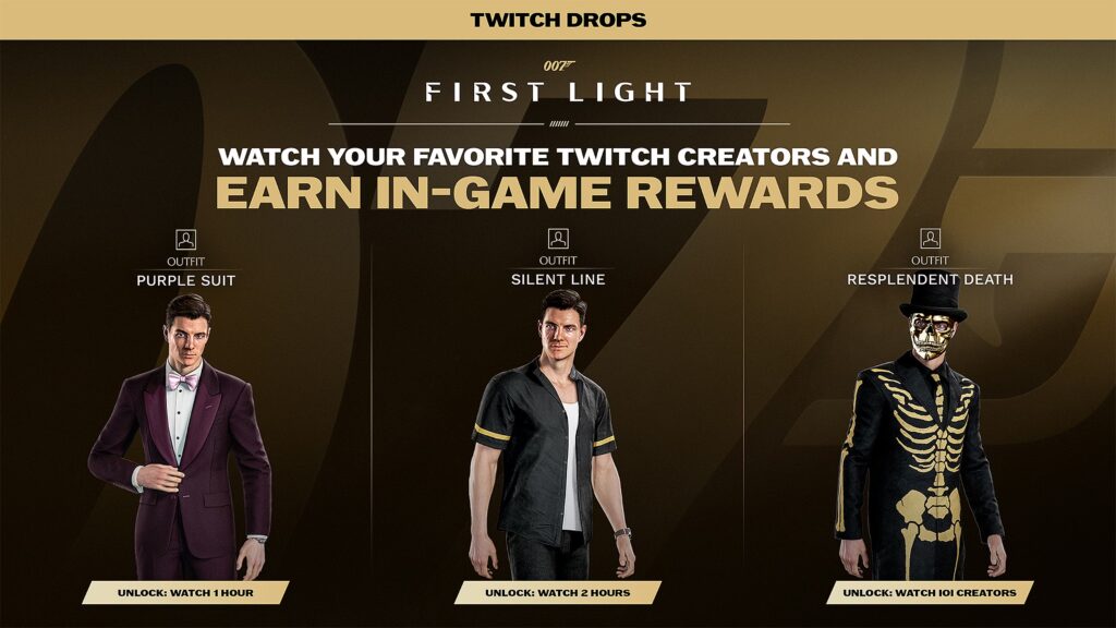 Todas las recompensas de Twitch Drop de 007 First Light (atuendos gratuitos)