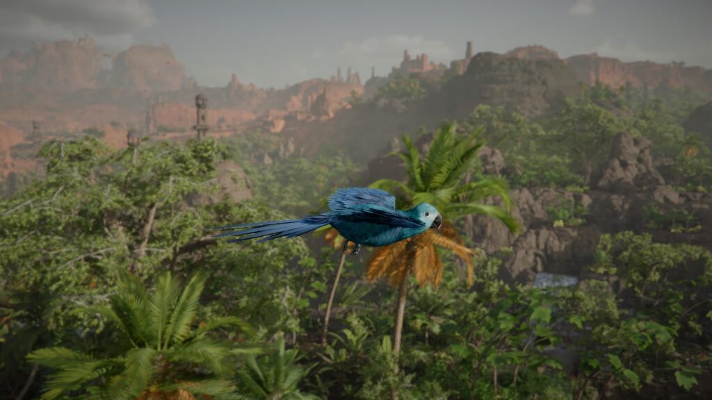 Ubicación legendaria del guacamayo jacinto en el desierto carmesí