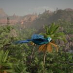 Ubicación legendaria del guacamayo jacinto en el desierto carmesí