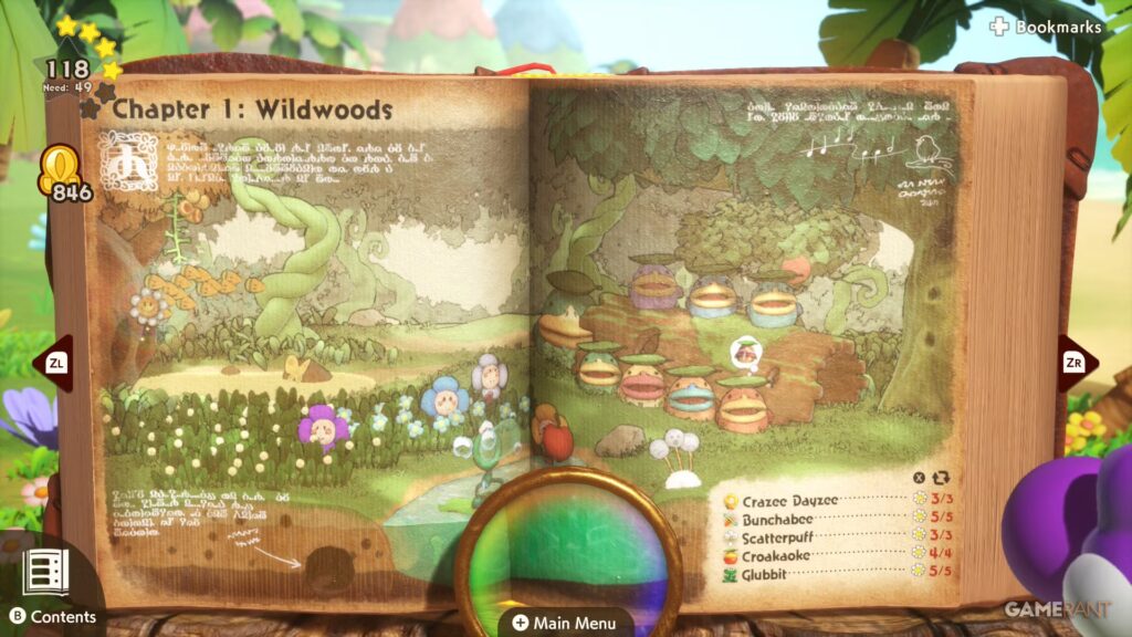 Todas las ubicaciones de flores en el capítulo 1 de Yoshi y el libro misterioso
