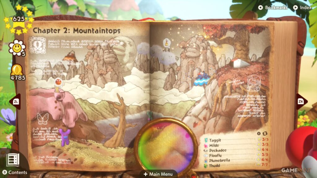 Todas las ubicaciones de flores en el capítulo 2 de Yoshi y el libro misterioso